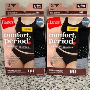Hanes Women's Period Underwear set of 2
